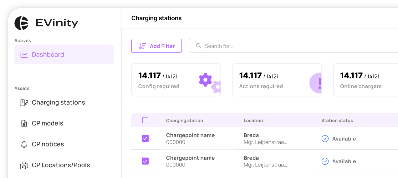 EVinity Dashboard Interface